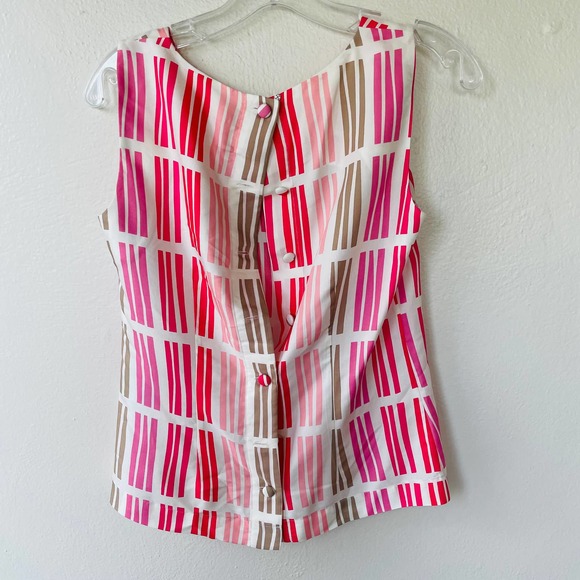 Boden Red and Pink Striped Blouse - Picture 6 of 11
